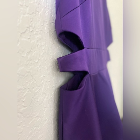 Cynthia Rowley Cutout Eggplant Purple Cocktail Dress with pockets - size 4 - Picture 6 of 6